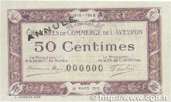 50 Centimes Annulé FRANCE régionalisme et divers Rodez et Millau 1915 JP.108.03 SUP