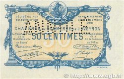 50 Centimes Annulé FRANCE régionalisme et divers Rodez et Millau 1921 JP.108.17 SUP