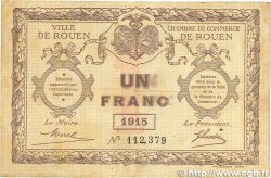 1 Franc FRANCE régionalisme et divers Rouen 1915 JP.110.10 B