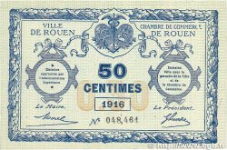 50 Centimes FRANCE régionalisme et divers Rouen 1916 JP.110.18 TTB+
