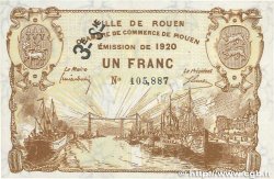 1 Franc FRANCE régionalisme et divers Rouen 1920 JP.110.62 SUP