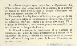 50 Centimes Annulé FRANCE régionalisme et divers Saint-Brieuc 1918 JP.111.05 TTB+