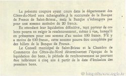 1 Franc Annulé FRANCE régionalisme et divers Saint-Brieuc 1918 JP.111.10 TTB+
