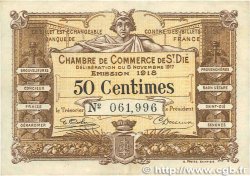 50 Centimes FRANCE régionalisme et divers Saint-Die 1917 JP.112.10 TTB