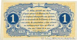 1 Franc Annulé FRANCE regionalism and miscellaneous Saint-Étienne 1914 JP.114.02 VF+