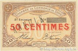 50 Centimes Annulé FRANCE régionalisme et divers Sens 1916 JP.118.03