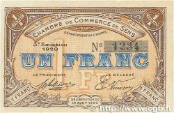 1 Franc FRANCE régionalisme et divers Sens 1920 JP.118.12 pr.NEUF