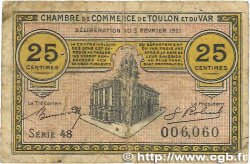 25 Centimes FRANCE régionalisme et divers Toulon 1921 JP.121.32 B