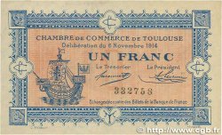 1 Franc FRANCE régionalisme et divers Toulouse 1914 JP.122.06 TTB