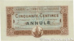 50 Centimes Annulé FRANCE régionalisme et divers Toulouse 1917 JP.122.23 SPL