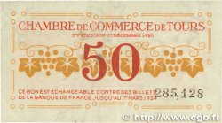 50 Centimes FRANCE régionalisme et divers Tours 1920 JP.123.06 TB