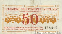 50 Centimes FRANCE regionalism and various Tours 1920 JP.123.06 VF