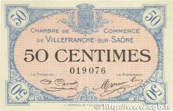 50 Centimes FRANCE regionalism and various Villefranche-Sur-Saône 1915 JP.129.01