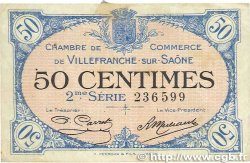 50 Centimes FRANCE régionalisme et divers Villefranche-Sur-Saône 1918 JP.129.07 TB