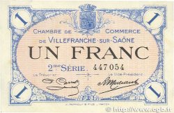 1 Franc FRANCE régionalisme et divers Villefranche-Sur-Saône 1918 JP.129.09 TTB+