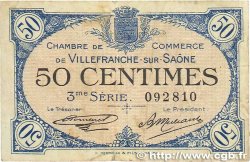 50 Centimes FRANCE régionalisme et divers Villefranche-Sur-Saône 1920 JP.129.11 TB