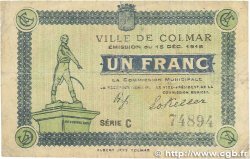 1 Franc FRANCE régionalisme et divers Colmar 1918 JP.130.03 B