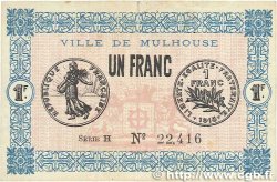 1 Franc FRANCE régionalisme et divers Mulhouse 1918 JP.132.02 TTB