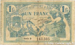 1 Franc FRANCE regionalism and miscellaneous Bône 1915 JP.138.03 VG