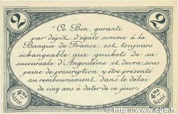 2 Francs Annulé FRANCE regionalismo e varie Angoulême 1915 JP.009.32 AU+