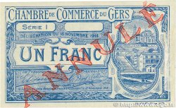 1 Franc Annulé FRANCE régionalisme et divers Auch 1914 JP.015.08 SPL