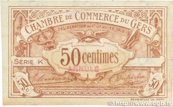 50 Centimes Annulé FRANCE régionalisme et divers Auch 1918 JP.015.13 pr.SPL