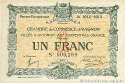 1 Franc FRANCE régionalisme et divers Avignon 1915 JP.018.05 SPL+