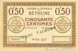 50 Centimes Spécimen FRANCE regionalism and miscellaneous Béthune 1915 JP.026.03
