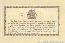 50 Centimes Spécimen FRANCE régionalisme et divers Béthune 1915 JP.026.03 SPL