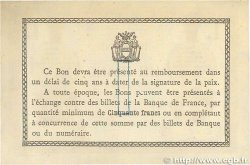 1 Franc Spécimen FRANCE régionalisme et divers Béthune 1915 JP.026.07 TTB+