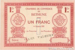 1 Franc Spécimen FRANCE régionalisme et divers Béthune 1915 JP.026.07