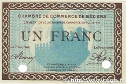 1 Franc FRANCE régionalisme et divers Béziers 1915 JP.027.12 SPL