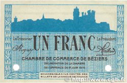 1 Franc FRANCE régionalisme et divers Béziers 1915 JP.027.16 SPL