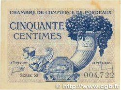 50 Centimes FRANCE régionalisme et divers Bordeaux 1921 JP.030.28 TTB