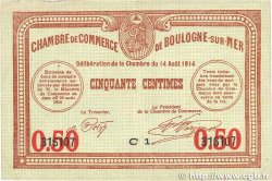 50 Centimes FRANCE régionalisme et divers Boulogne-Sur-Mer  1914 JP.031.14 TB