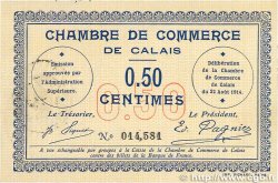 50 Centimes FRANCE régionalisme et divers Calais 1914 JP.036.01 SUP
