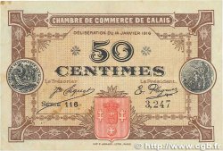 50 Centimes FRANCE regionalism and miscellaneous Calais 1916 JP.036.21 VF