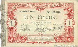 1 Franc FRANCE régionalisme et divers Cambrai 1914 JP.037.21 pr.TTB