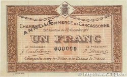 1 Franc Annulé FRANCE régionalisme et divers Carcassonne 1914 JP.038.08 SUP+