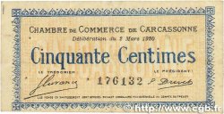 50 Centimes FRANCE régionalisme et divers Carcassonne 1920 JP.038.15 TB