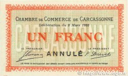 1 Franc Annulé FRANCE régionalisme et divers Carcassonne 1920 JP.038.18 pr.NEUF