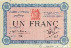 1 Franc FRANCE régionalisme et divers Cette, actuellement Sete 1915 JP.041.05 TTB+
