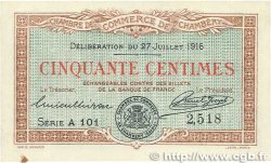 50 Centimes FRANCE régionalisme et divers Chambéry 1916 JP.044.07 SUP+
