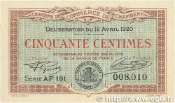 50 Centimes FRANCE régionalisme et divers Chambéry 1920 JP.044.12 SPL+