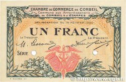 1 Franc Spécimen FRANCE régionalisme et divers Corbeil 1920 JP.050.04 SUP+