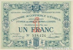 1 Franc FRANCE régionalisme et divers Évreux 1920 JP.057.15 TTB+