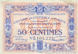 50 Centimes FRANCE regionalismo y varios Évreux 1921 JP.057.21 BC
