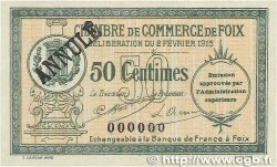 50 Centimes Annulé FRANCE regionalism and various Foix 1915 JP.059.09 AU+