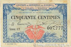 50 Centimes FRANCE régionalisme et divers Corbeil 1920 JP.050.01 TB