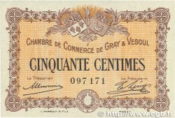 50 Centimes FRANCE regionalism and miscellaneous Gray et Vesoul 1915 JP.062.01 VF+